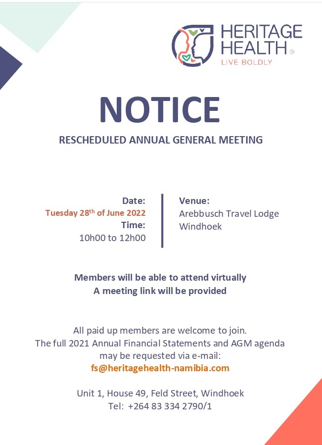 2022 Annual General Meeting Notice - Heritage Health Website